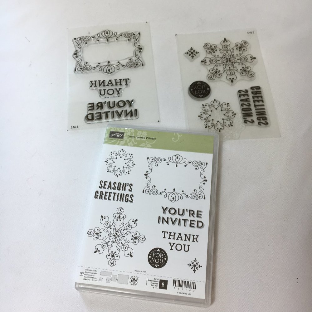 Stampin Up Cling Letterpress Holiday Stamps NWT - Picture 6 of 7